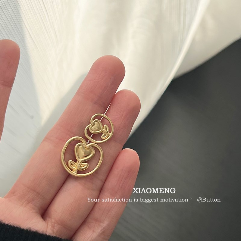 晓梦金属纽扣爱心小花设计感女针织开衫毛衣扣子小香衬衫扣金色