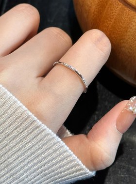 因缺斯汀【零星闪烁】金银两色镶钻戒指小众开口素戒女百搭气质