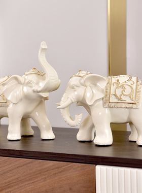 大象摆件轻奢高档办公室酒柜装饰品客厅玄关现代创意招财镇宅工艺