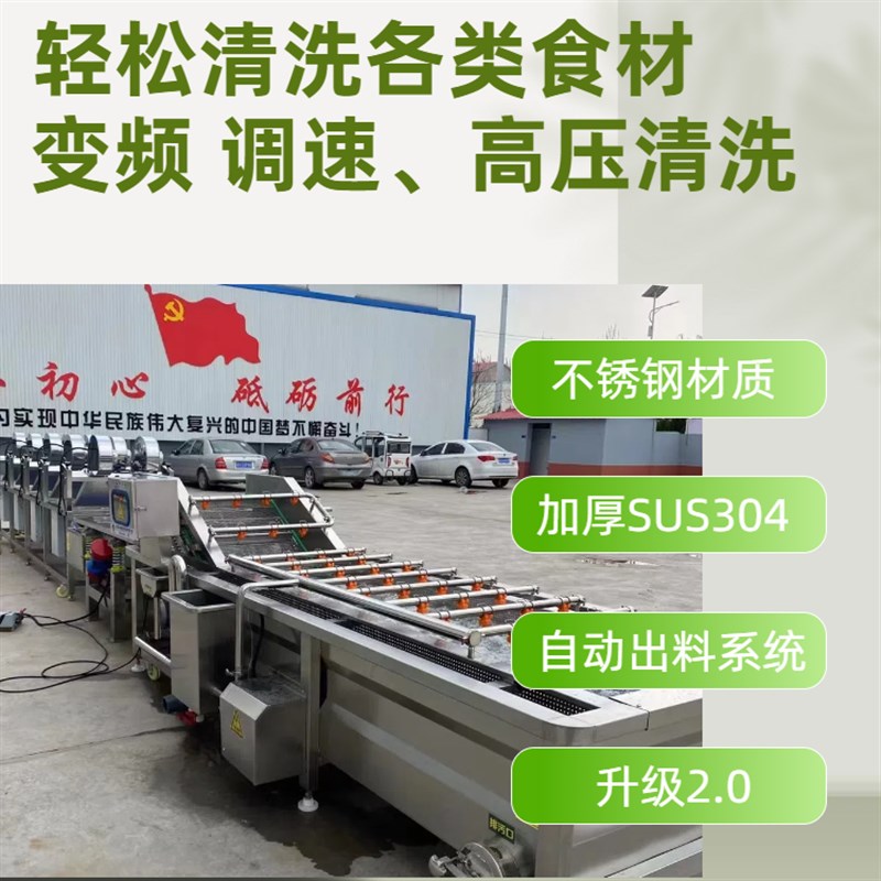 洗菜机商用全自动果蔬清洗机净菜清洗加工流水线大型肉类清洗机
