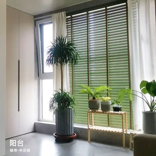 慕安娜中古风实木百叶窗帘书房客厅阳台卧室复古遮光遮阳木质卷帘