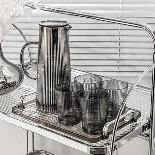 茶具简约现代具茶杯家用客厅喝水杯耐高温冷水壶水 轻奢玻璃杯套装