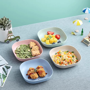 加厚餐桌垃圾盘碟吐骨碟塑料盘家用骨碟创意菜碟高颜值小盘子方盘