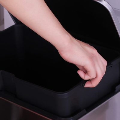 免弯腰垃圾桶带盖美式轻奢家用特大容量不锈钢厨房脚踩垃圾桶20升