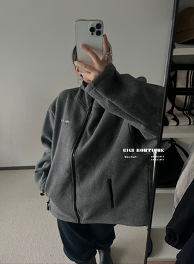 新升级版本！“缪风格” 正确灰色摇粒绒 廓形外套绒衫 男女款