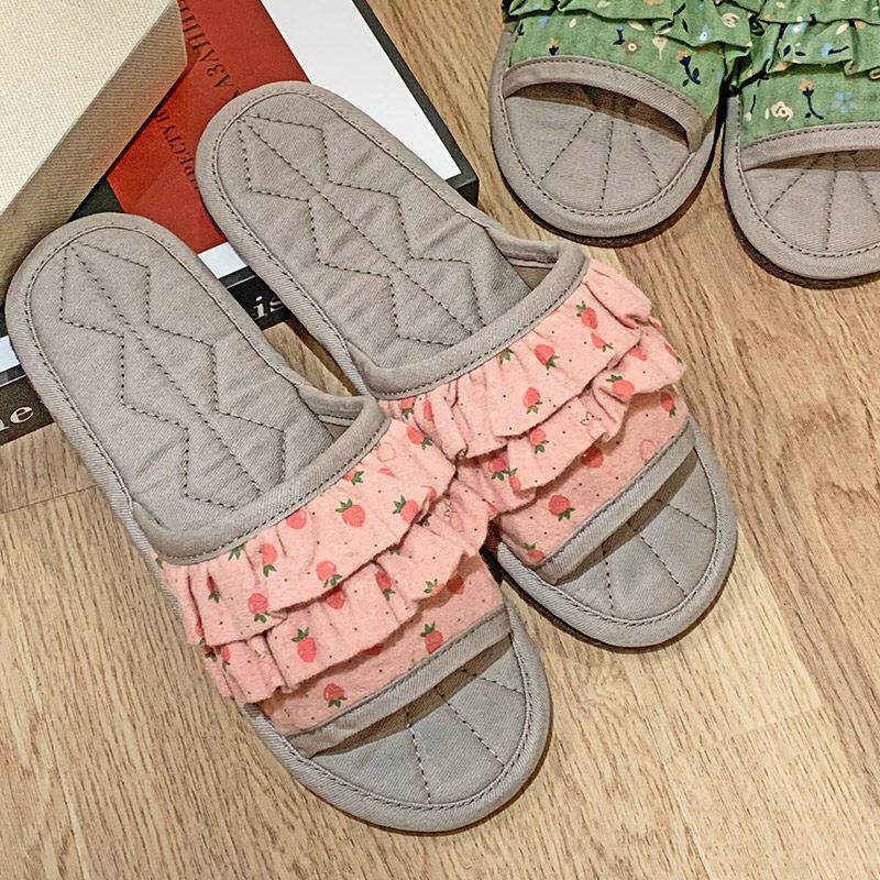 居家布艺拖鞋女夏简约透气室内静音软底凉拖鞋吸汗防臭地板防滑拖