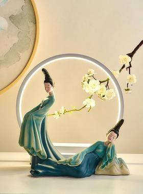 新中式创意只此青绿艺术摆件轻奢家居客厅酒柜装饰品摆设乔迁礼物