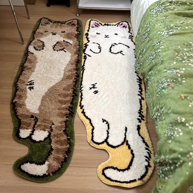 【卧室好物】可爱猫咪床边毯房间长条地毯毛绒脚垫仿羊绒耐脏吸水