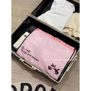 可爱旅行收纳袋学生大容量分区内衣裤整理可挂式折叠行李箱分装包