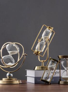 时间沙漏计时器可刻字调节高级北欧风办公室家居创意流沙装饰摆件