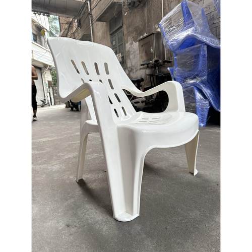 塑料加厚靠背沙滩椅躺椅休闲 椅塑胶高背扶手椅大排档椅子厂家直