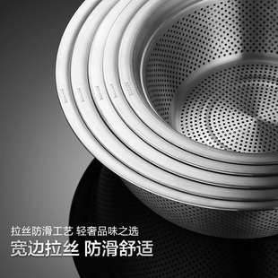 家用沥水漏盆 304不锈钢洗菜盆沥水篮洗米筛淘米盆厨房神器水果篮