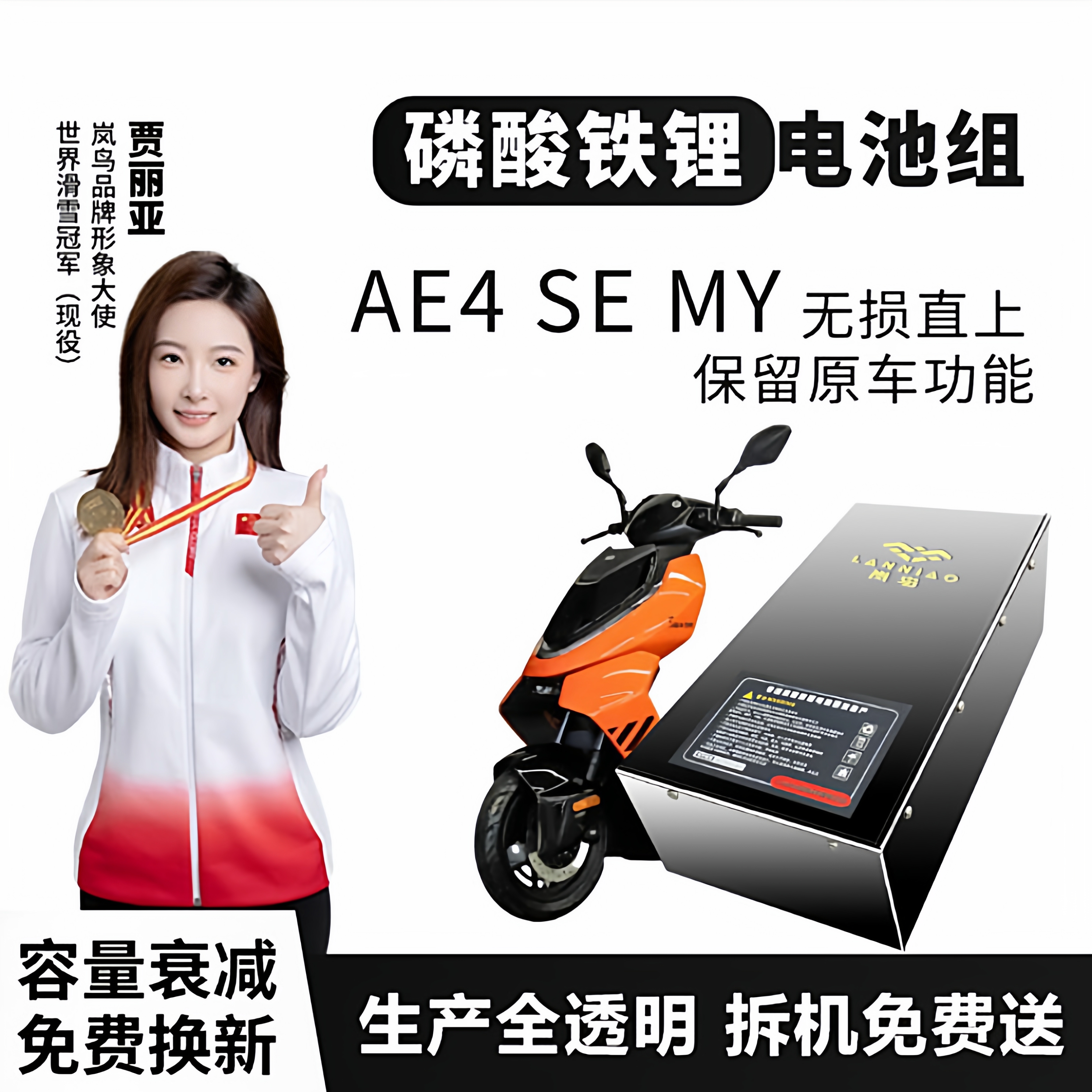 极核系列电动车AE4 SE MY25无损直上岚鸟磷酸铁锂电池保留功能