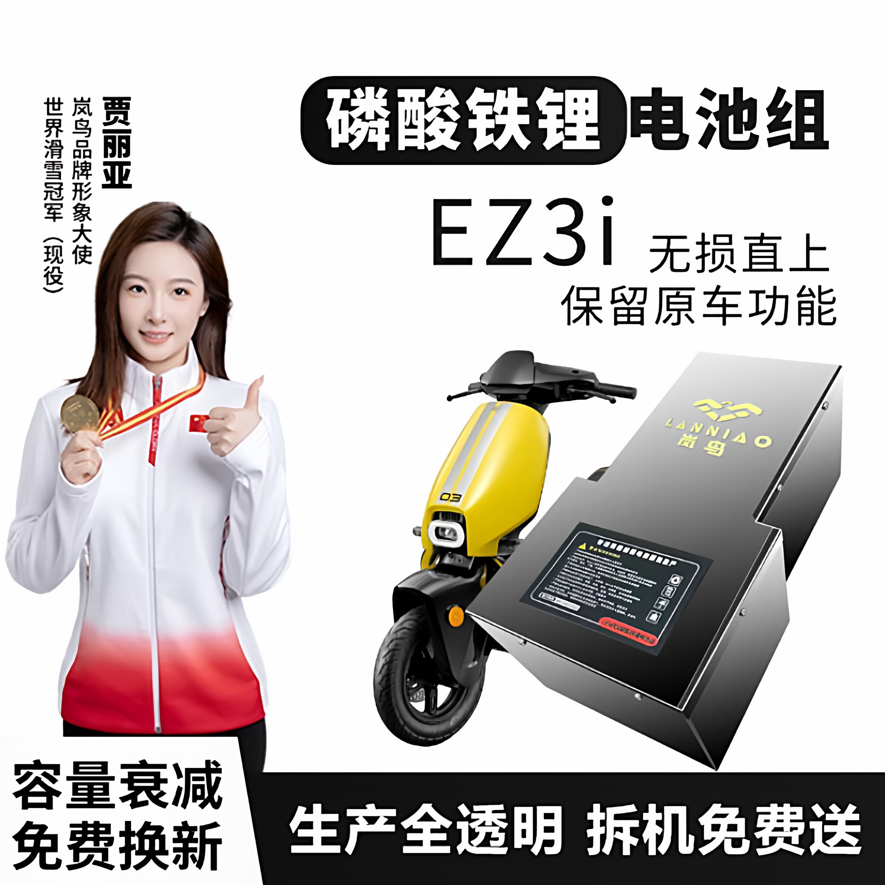 适用于极核EZ3i无损直上铁锂电池