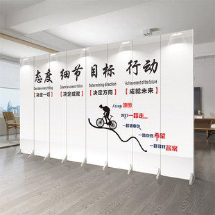 定制LOGO办公室屏风隔断墙简约客厅饭店包间移动双面遮挡隔间挡板