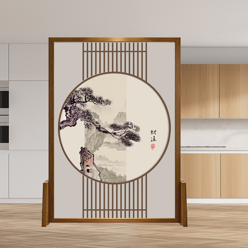 新中式屏风隔断客厅入户家