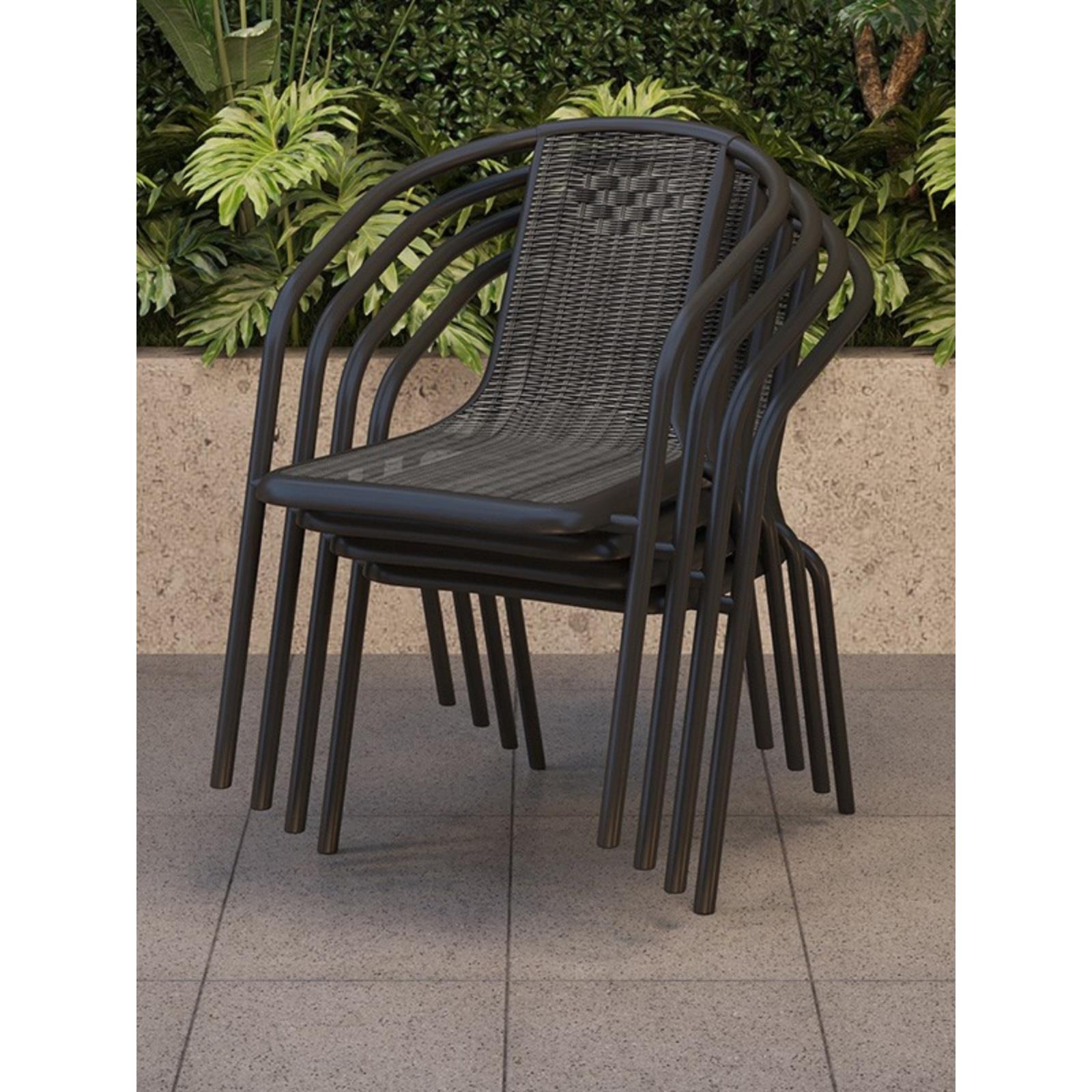 户外藤椅庭院露天室外桌椅套装藤编单人椅靠背防水防晒塑料围椅子