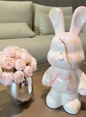 摆件装饰高级感兔子北欧客厅电视柜玄关酒柜入户网红新家装饰品