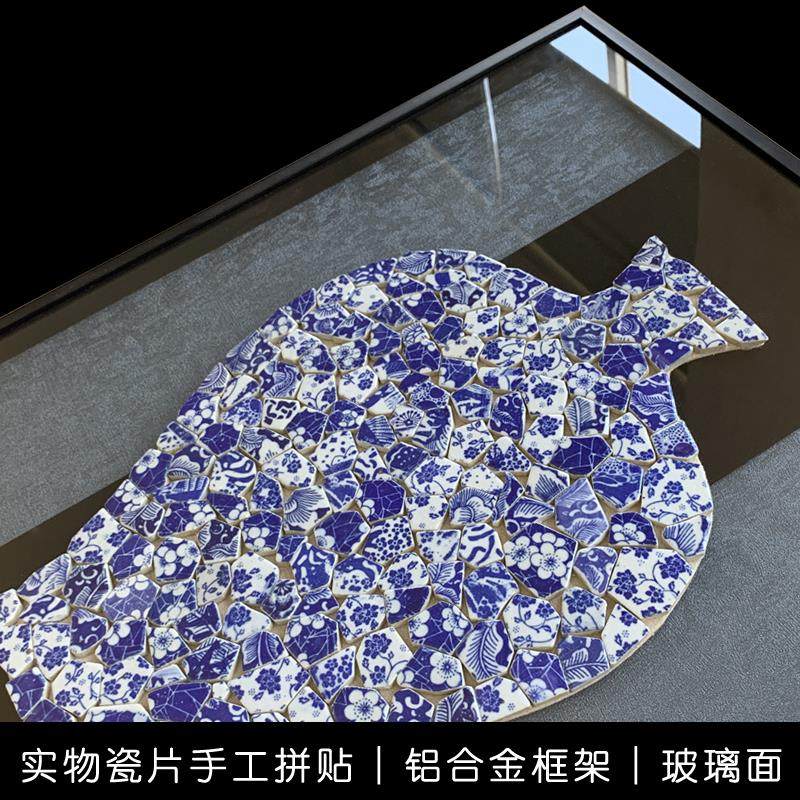 电表箱装饰画新中式电箱画电闸盒遮挡画青花瓷实物画手工艺画小众