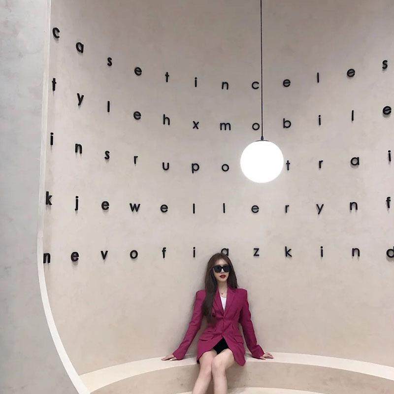 水泥字母墙面装饰创意咖啡厅背景墙网红拍照打卡文化墙ins潮流风