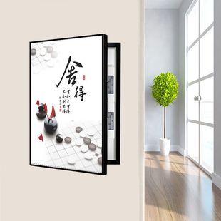 新款竖版电表箱装饰画免打孔配电箱电闸箱强电箱遮挡壁画客厅挂画