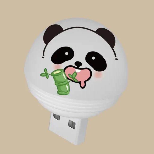 熊猫款人工智能语音小夜灯卡通声控led语音灯迷你USB小灯USB灯-T