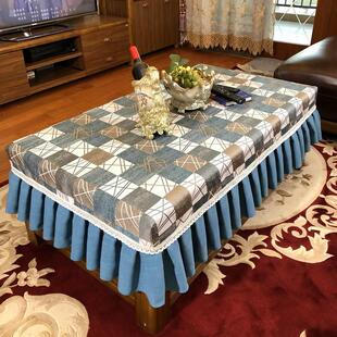 简约现代长方形桌布餐桌套罩茶几套子布套固定长条方台布布艺定制