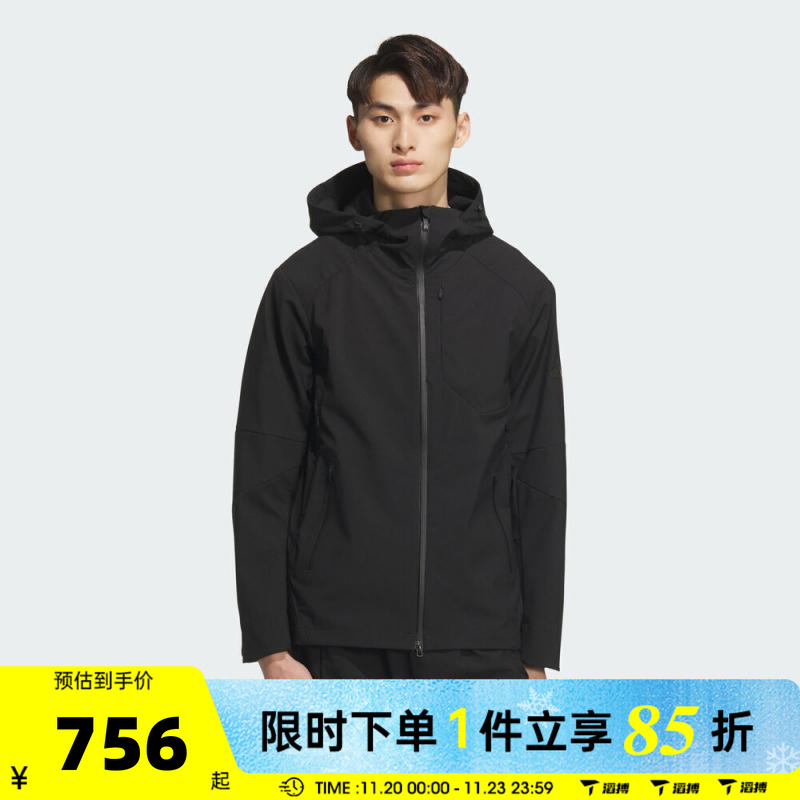 滔搏adidas阿迪达斯男子连帽保暖舒适百搭运动健身夹克外套KA1218