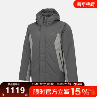滔搏adidas阿迪达斯男子宽松保暖连帽外套运动休闲羽绒服KC2508