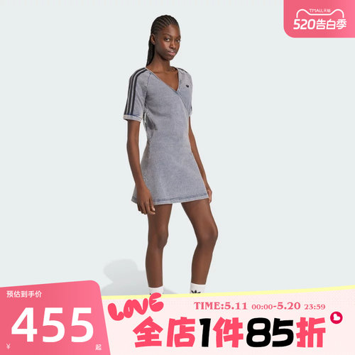 滔搏adidas阿迪达斯三叶草女子DENIM DRESS运动休闲连衣裙KZ5057