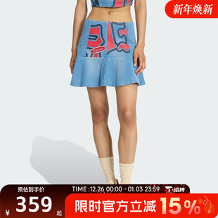 滔搏adidas阿迪达斯三叶草女子DENIM SKIRT运动休闲半身裙KC6274