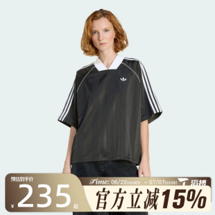 滔搏adidas阿迪达斯三叶草女子3S JAQUARD运动休闲短袖T恤KD2904
