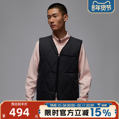 滔搏NIKE耐克男子AS M J TF GOLF VEST运动休闲棉马甲HQ8680-010