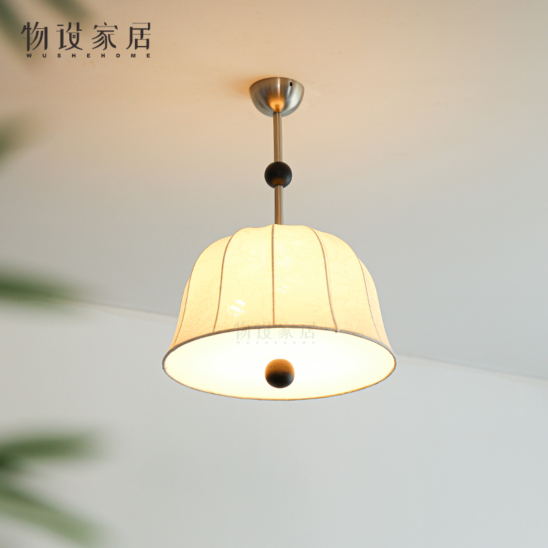 物设 法式复古卧室吸顶灯 美式客厅书房布艺餐厅吊灯南洋风灯具
