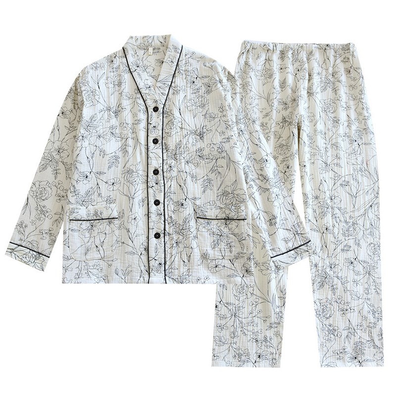 孕期哺乳期两用孕妇夏季睡衣大码200斤春秋纯棉月子服待产棉纱春