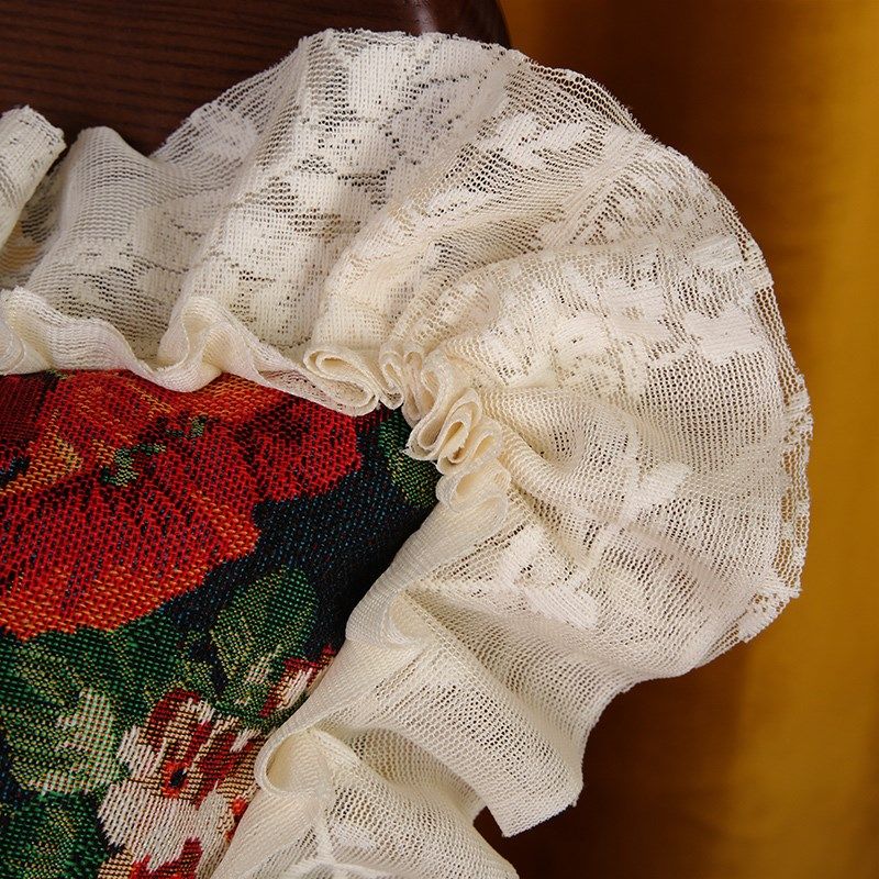 氛围感花卉抱枕靠垫高级感美式沙发靠枕造型枕可拆洗腰靠枕含枕芯