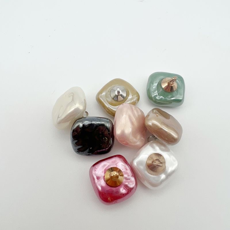 12MM仿贝壳珍珠纽扣雪纺衬衫开衫西装羊毛衫彩色四方扣子