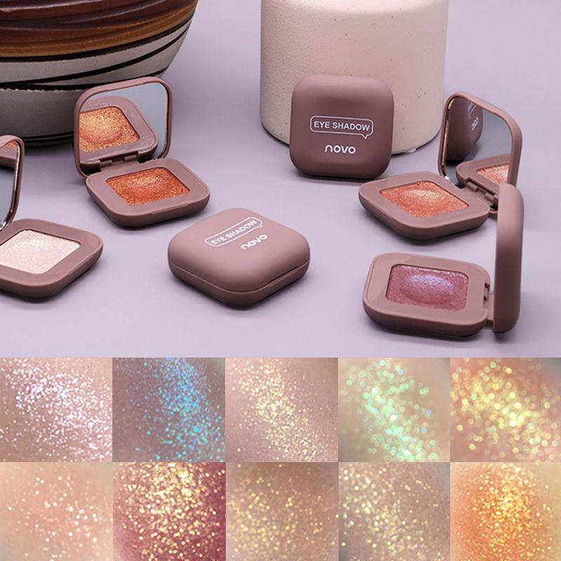 novo5280键盘指尖酷潮眼影单色土豆泥质地闪亮珠光防水不晕染持久