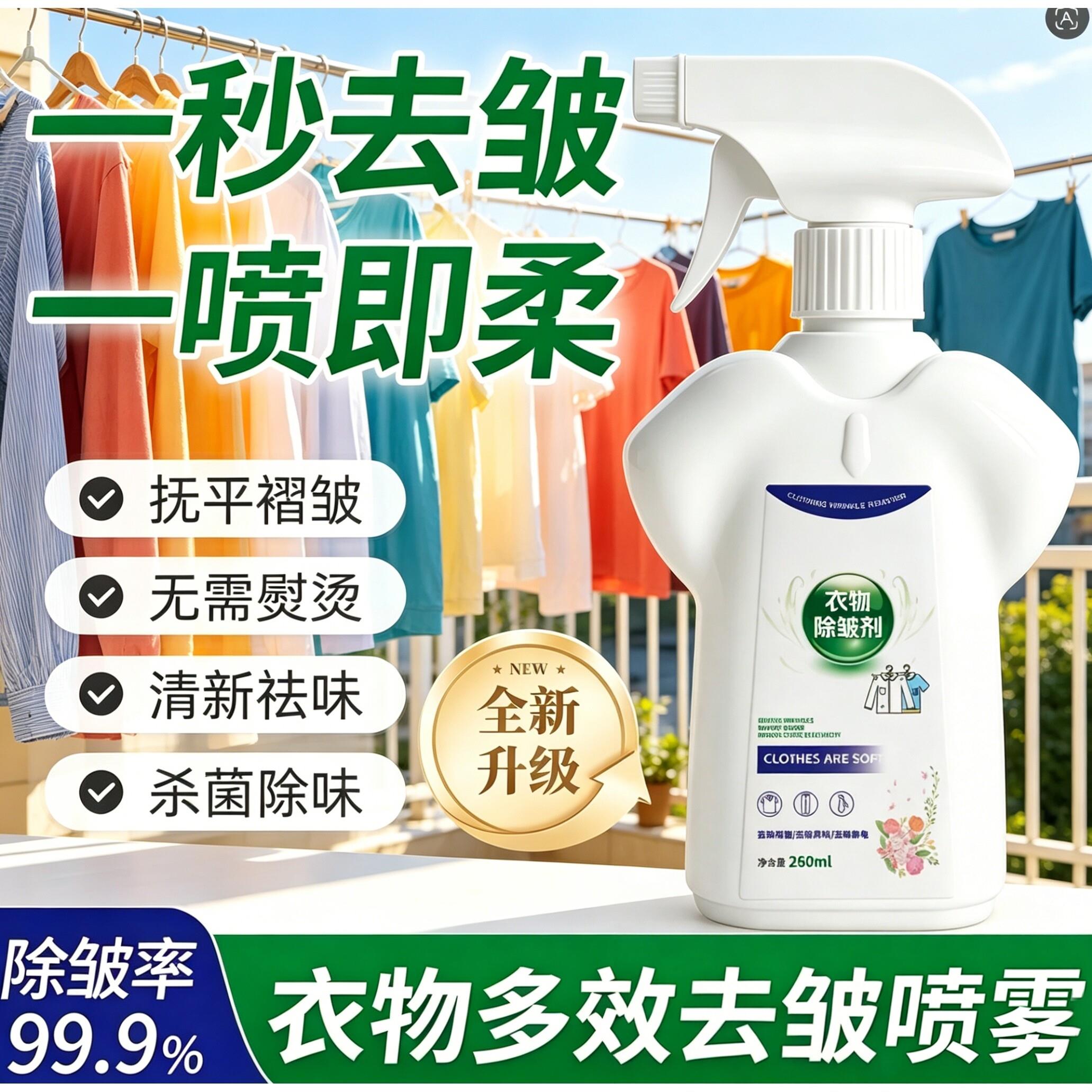 衣物除皱喷雾桑蚕丝衣服防皱免熨烫香云纱宋锦其他衣物清洁WL