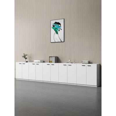 办公室文件柜矮柜简约现代资料柜档案柜木质储物柜靠墙隔断柜白色