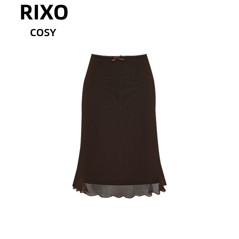 RIXO COSY美式复古辣妹网纱半身裙女夏季新款高腰显瘦短裙包臀裙