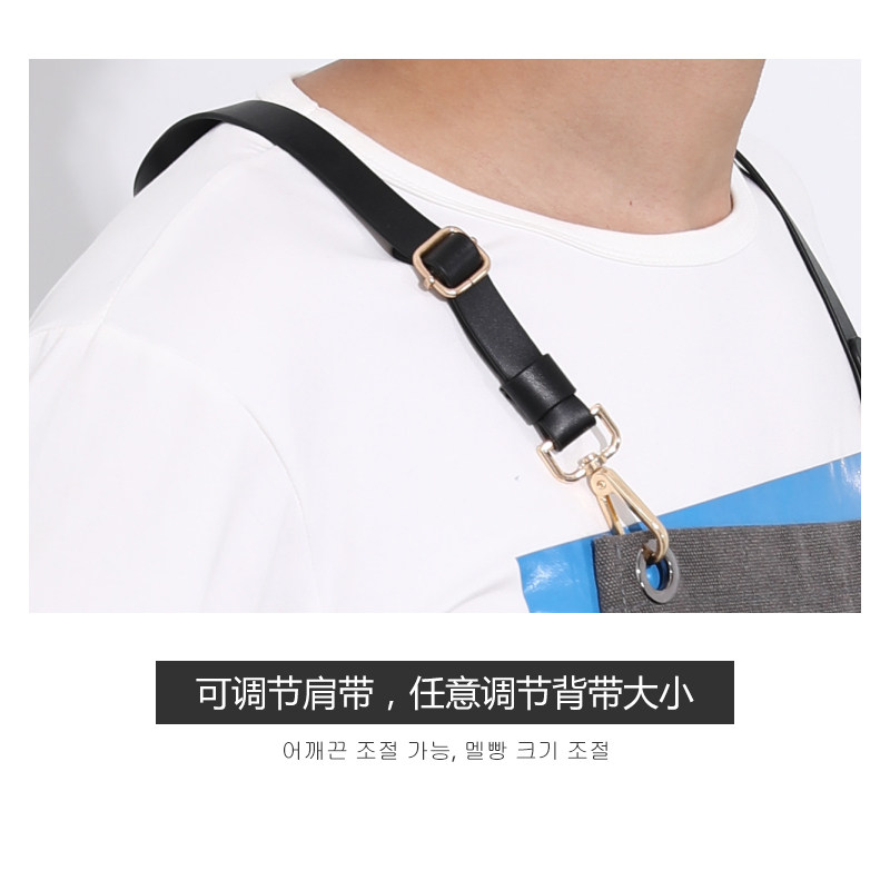 新款围裙定制工作服m印logo咖啡厅餐饮发型师防水防油时尚男女围