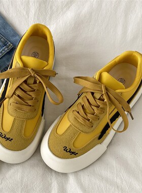 喜叔 小众红色厚底德训板鞋女20B25新款夏季透气帆布鞋运动休闲鞋