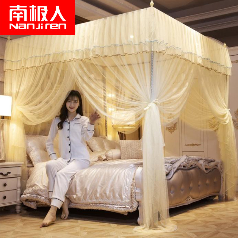 2026新款落地宫廷三开门蚊帐加密加厚支架2025年W家用卧室蒙古包