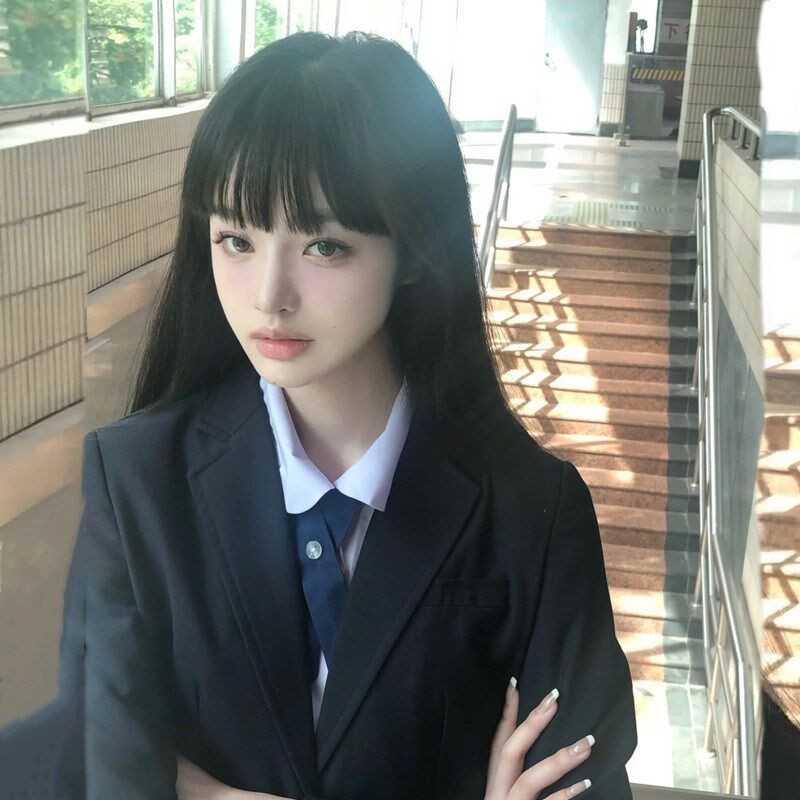 黑色草莓假发女黑色长发日常网红自然逼真新款甜美Wjk全头套式