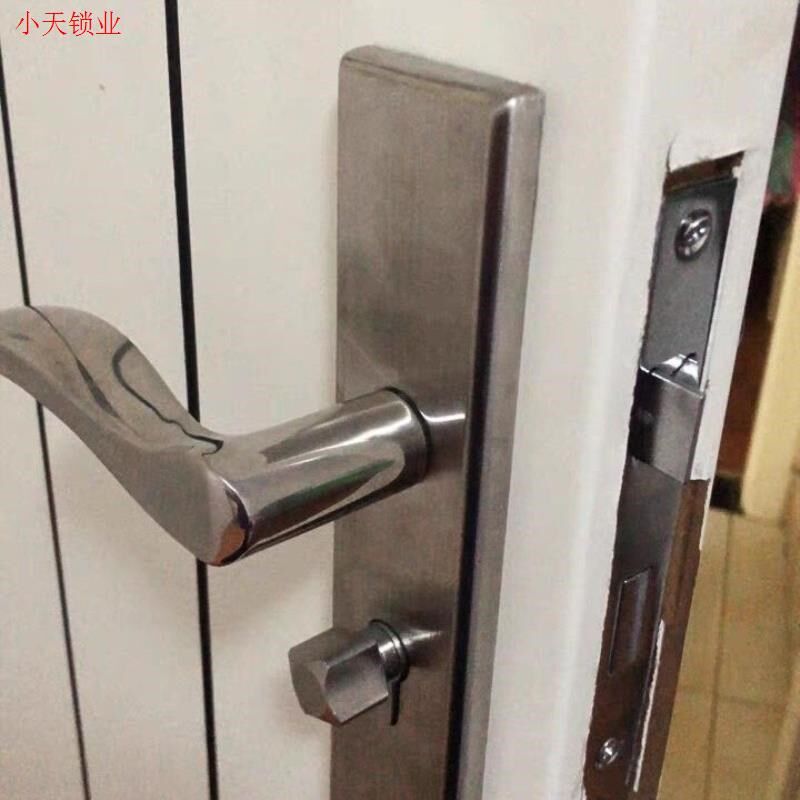 .房门锁卧室内h门锁具换锁配锁大58锁体室木门锁执手面板不锈钢.