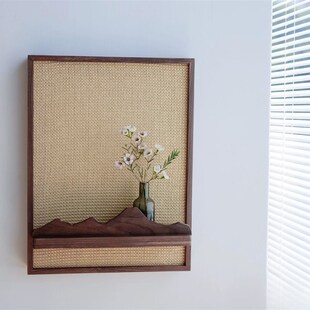 胡桃木电表箱装饰遮挡画实木墙A面置物摆件弱电箱遮丑神器配电箱