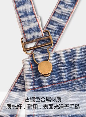 女士牛仔围裙高级全棉2p025新款时尚背带园艺工作服男定制logo印
