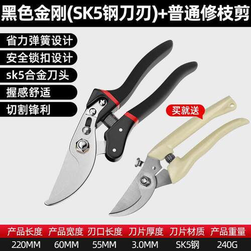 精工园艺修枝剪专业级艺园剪刀剪枝条专用高效省力果园林园花园剪