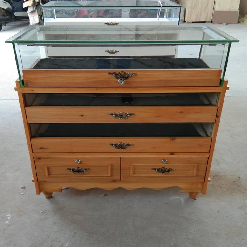 实木珠宝展示柜覆古翡翠玉器展示柜吊柜首饰展柜玻璃饰品柜子定制